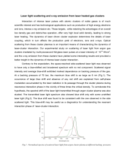 Laser light scattering and x-ray emission from laser heated gas
