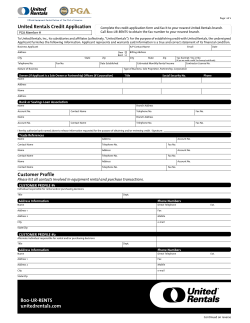United Rentals Credit Application Customer Profile 800-UR