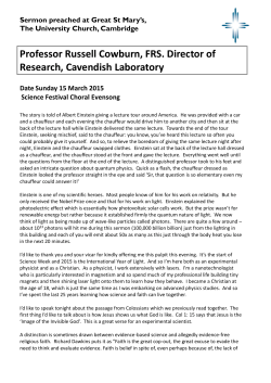 Professor Russell Cowburn, FRS. Director of Research, Cavendish