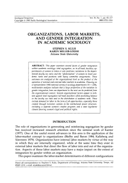 Organizations, Labor Markets, and Gender Integration in Academic