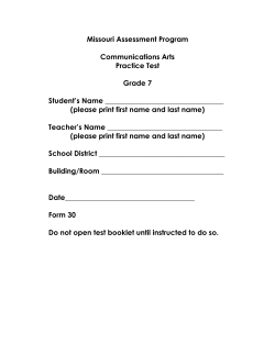 Missouri Assessment Program Communications Arts Practice Test