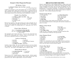 BREAD MACHINE RECIPES Kenyon`s Most Requested Recipes