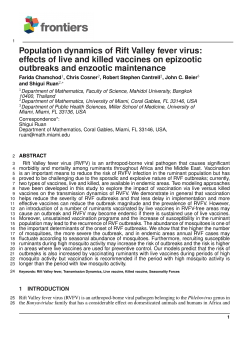 Population dynamics of Rift Valley fever virus