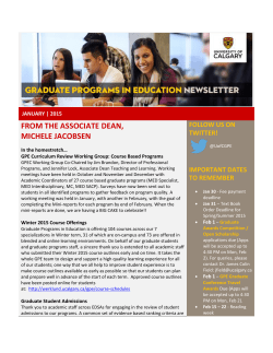 January 1, 2015 - Werklund School of Education