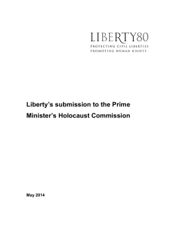 Liberty`s submission to the Prime Minister`s Holocaust Commission