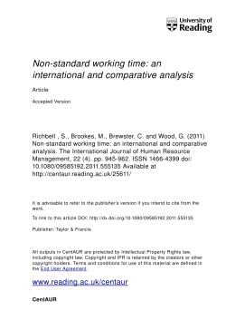 Non-standard working time - Reading`s CentAUR