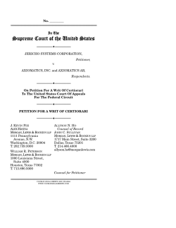 Petition for Certiorari - Patently-O