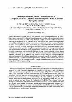 The Preparation and Partial Characterization of Antigenic Fractions