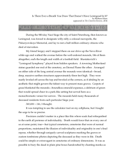 Is There Ever a Breath You Draw That Doesn`t Have Leningrad In It