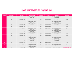 DIVAS HALF MARATHON TRAINING PLAN