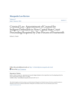 Criminal Law: Appointment of Counsel for Indigent Defendent in