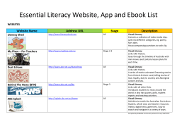 Essential Literacy Website, App and Ebook List