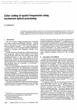 Color coding of spatial frequencies using incoherent optical