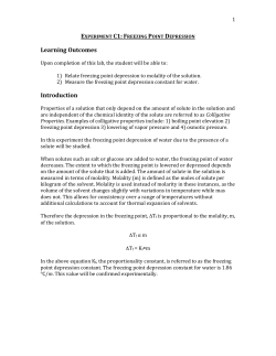 Experiment C1- Freezing Point