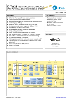 iC-TW28 10-BIT SIN/COS INTERPOLATOR WITH AUTO - iC-Haus