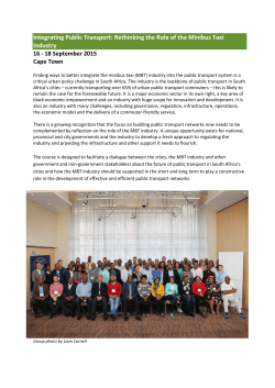 Integrating Public Transport: Rethinking the Role of the Minibus Taxi