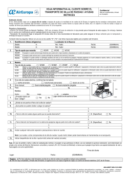 hoja informativa sobre transporte de sillas de ruedas o