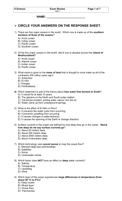 CIRCLE YOUR ANSWERS ON THE RESPONSE SHEET.