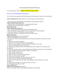 Transcontinental Railroad Web Quest