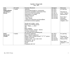 Spanish I - Pacing Guide 2014 - 2015 Rev. 8/2014