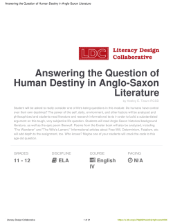 Answering the Question of Human Destiny in Anglo-Saxon
