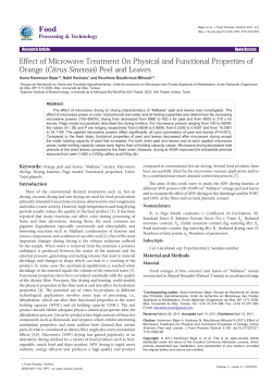 Effect of Microwave Treatment On Physical and Functional