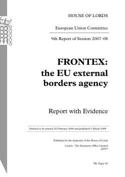 FRONTEX: the EU external borders agency