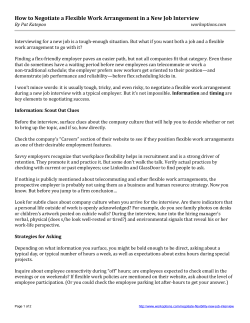 How to Negotiate a Flexible Work Arrangement in a New Job Interview