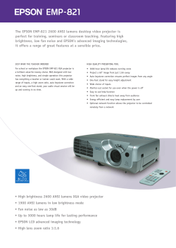The EPSON EMP-821 2600 ANSI lumens desktop video projector is