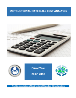 INSTRUCTIONAL MATERIALS COST ANALYSIS Fiscal Year 2017