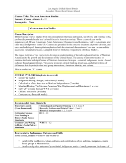 Course Title: Mexican American Studies