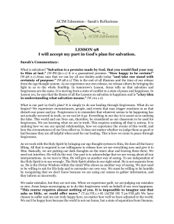 ACIM Edmonton - Sarah`s Reflections LESSON 98 I will accept my