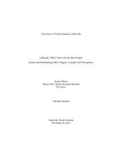 Gaston and Mecklenburg Mill Villagers