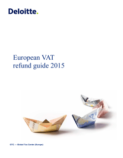 European VAT Refund Guide 2015