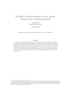 The Effect of Electoral Systems on Voter Turnout