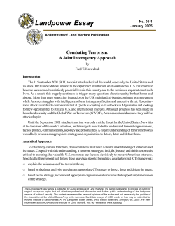 Combating Terrorism: A Joint Interagency Approach