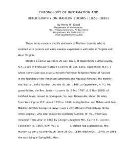 chronology of information and bibliography on mahlon loomis