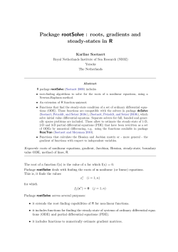 Package rootSolve : roots, gradients and steady-states in R