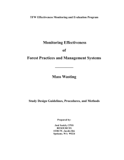 Monitoring Effectiveness of Forest Practices and Management