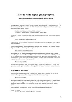 How to write a good grant proposal