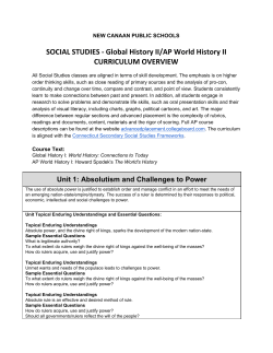 Global History II, AP World History II Curriculum Overview