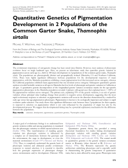 Quantitative Genetics of Pigmentation Development in 2 Populations