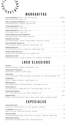 Drinks Menu - Super Loco