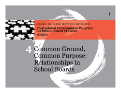 Common Ground, Common Purpose: Relationships in School Boards