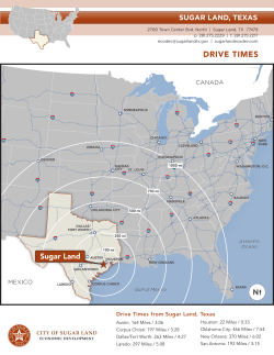 Drive Times - City of Sugar Land Economic Development