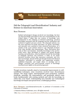 Did the Telegraph Lead Electrification? Industry and Science in