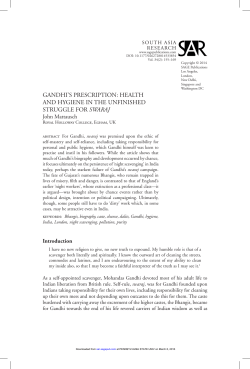 gandhi`s prescription: health and hygiene in the