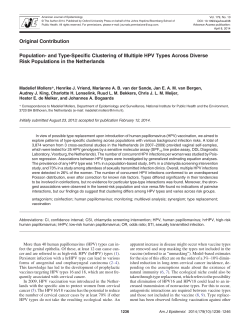 Population-and Type-Specific Clustering of Multiple HPV Types