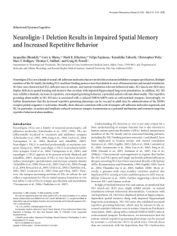 Neuroligin-1 Deletion Results in Impaired Spatial Memory and