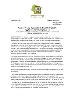 Press Release - Baltimore Regional Housing Partnership